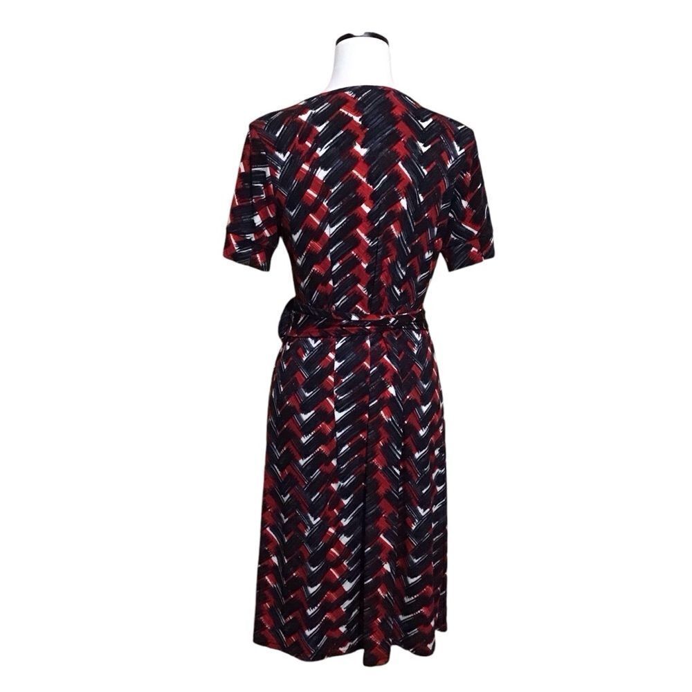 Diane Von Furstenberg Geometric Silk Wrap Dress 6 - Picture 4 of 6